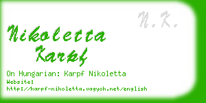 nikoletta karpf business card